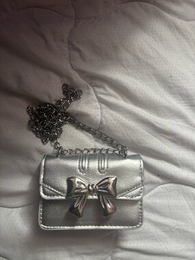 Silver Bow  Crossbody Bag for Women
